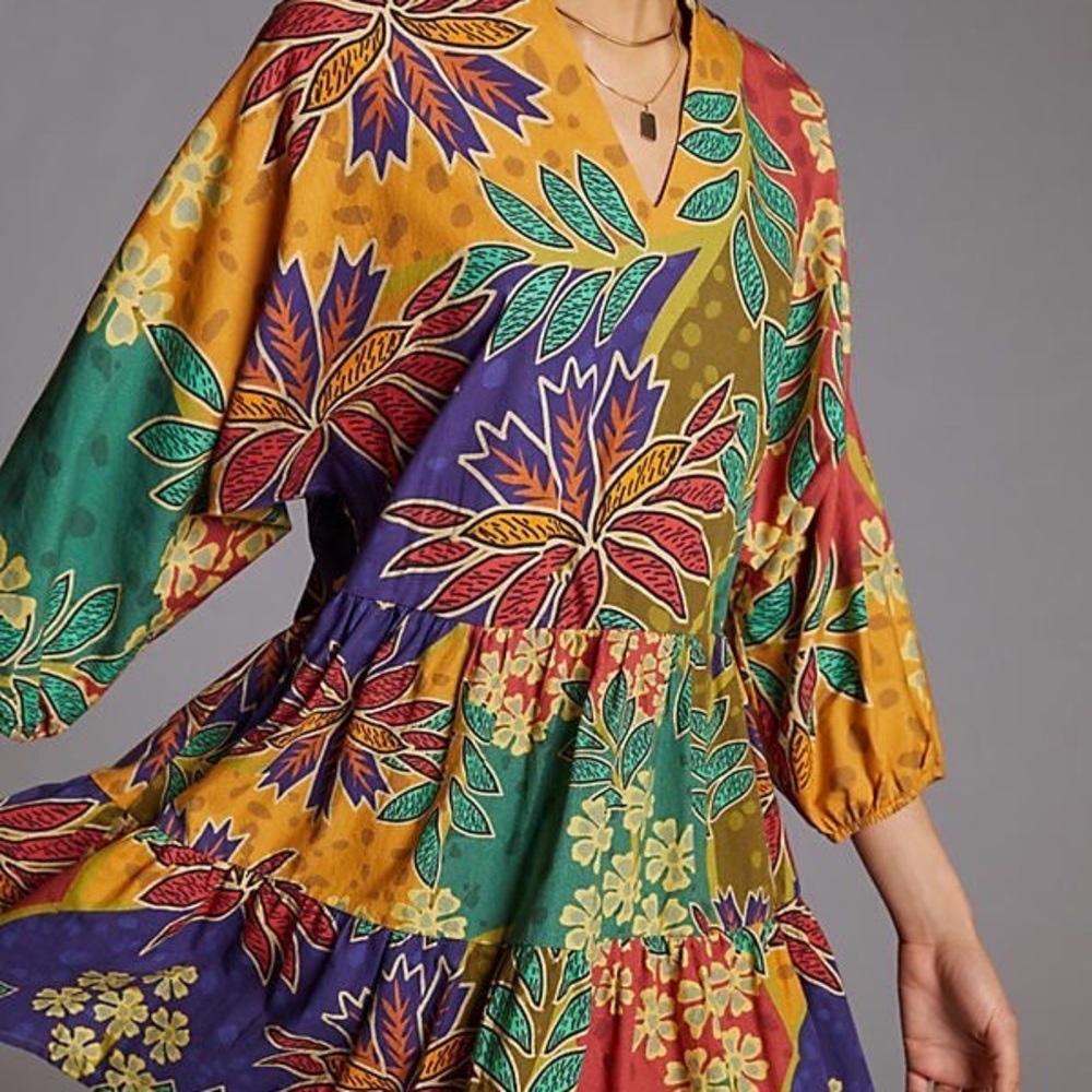 Anthropologie Flowy Mini Dress Conditions Apply - Picture 2 of 10